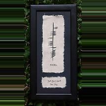 Personalized Hand Painted Ogham Baby Framed Print with Name, Date and Weight Product Image
