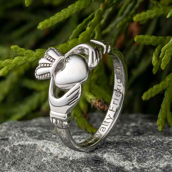 Real Citrine gemstone Irish Claddagh ring and matching band set with c –  Irish Jewelry Design