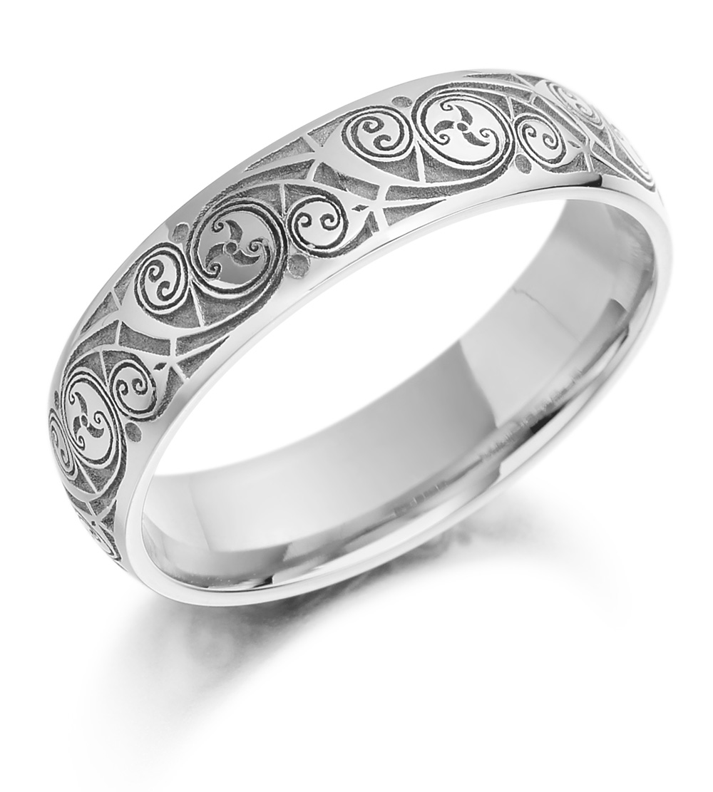Celtic Wedding Ring - Ladies Gold Celtic Spiral Triskel Irish Wedding ...