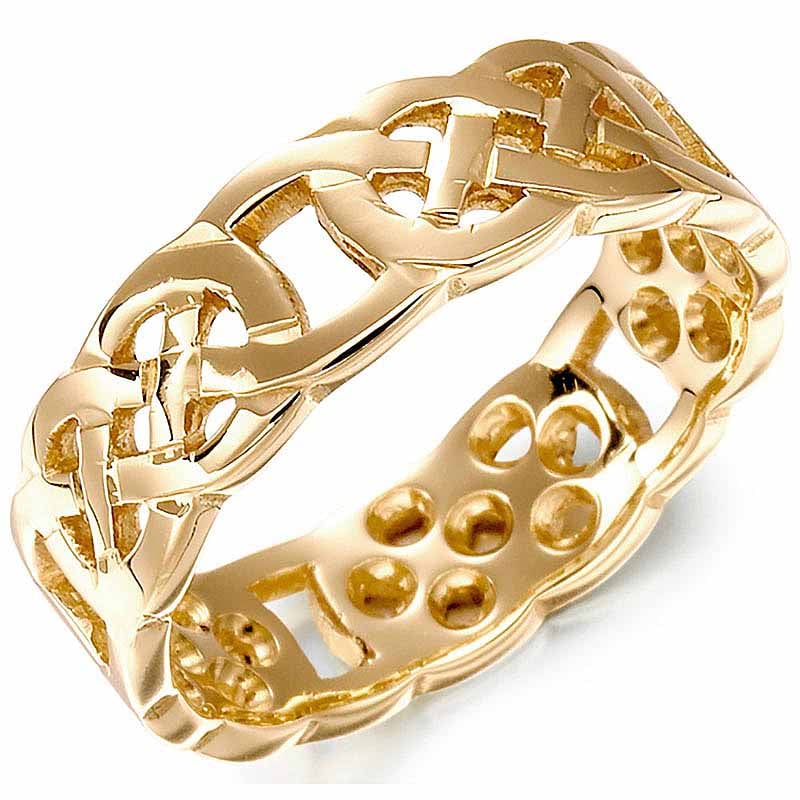 Celco2002 Irish Gold Wedding Band Celtic Knot Mens Ladies 