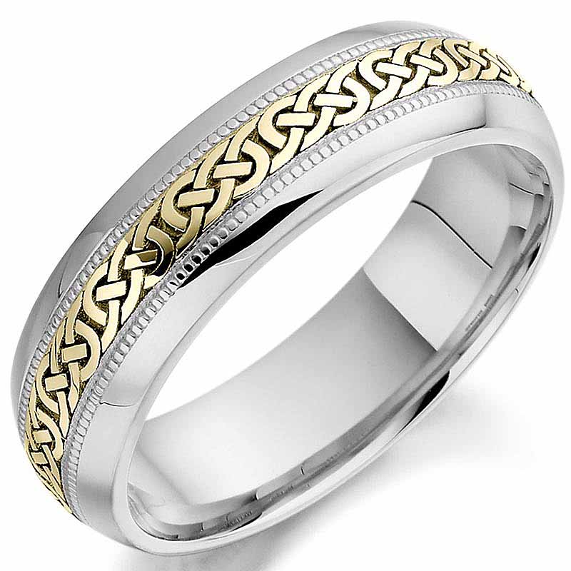 Yellow Gold Celtic Knot Wedding Band 