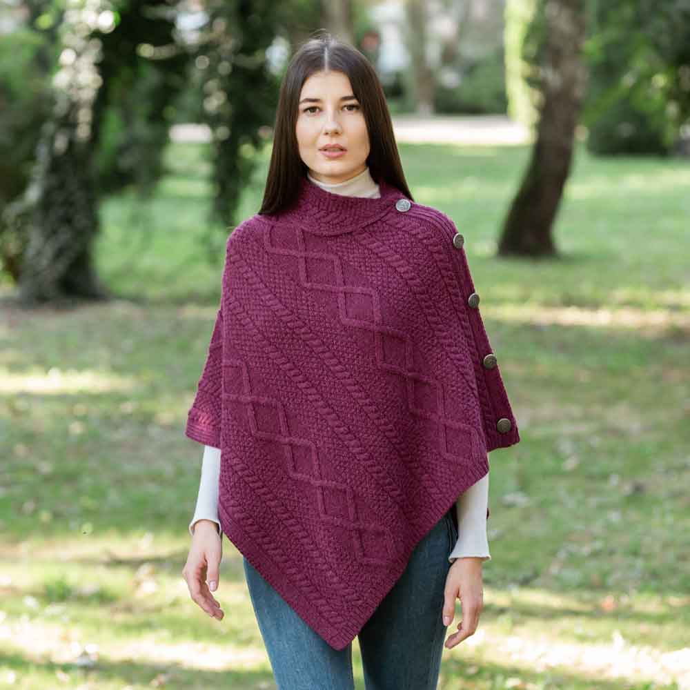 Cable knit cape best sale