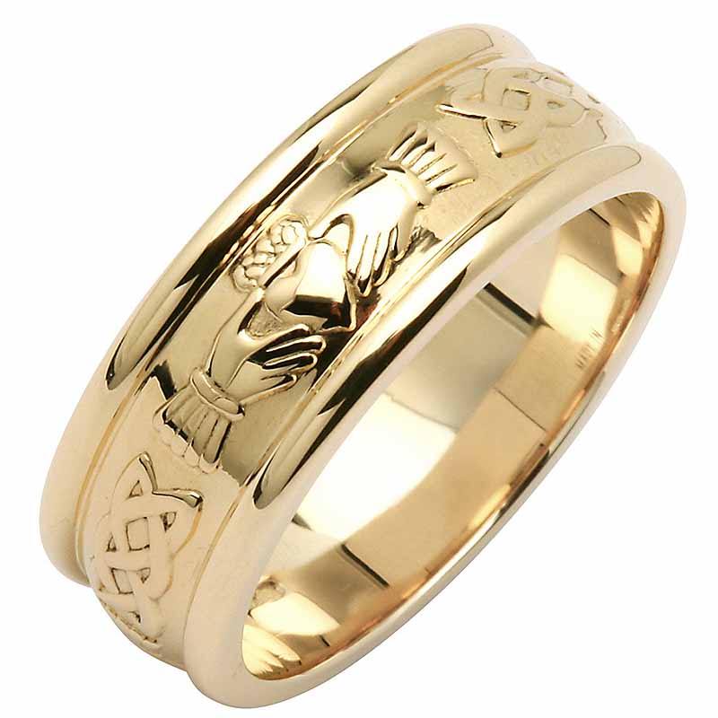 Ladies Celtic Knot Wedding Ring with Diamonds — Unique Celtic Wedding Rings