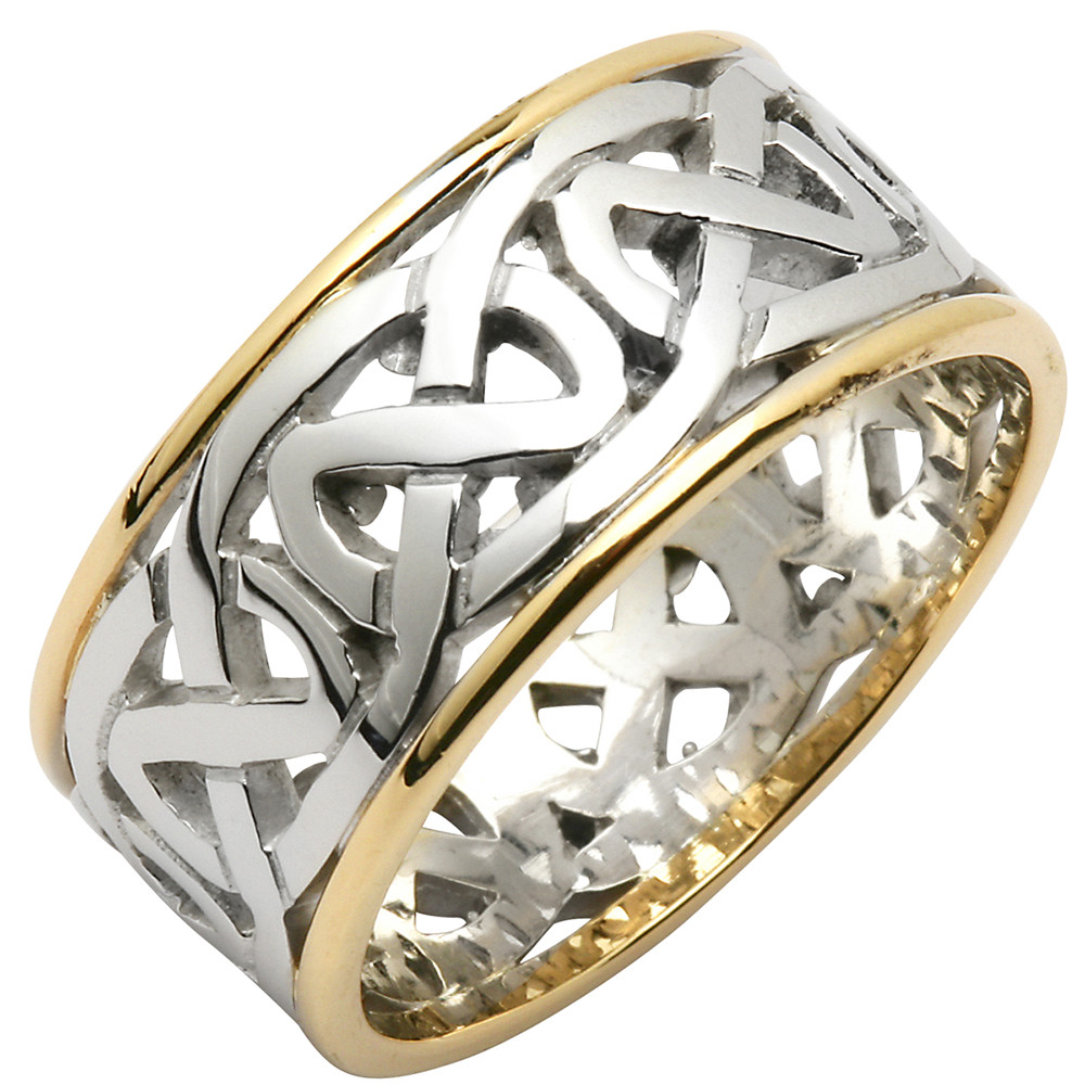 Fdor170 Irish Wedding Band Ladies Pierced Sheelin Gold Celtic Knot Ring 