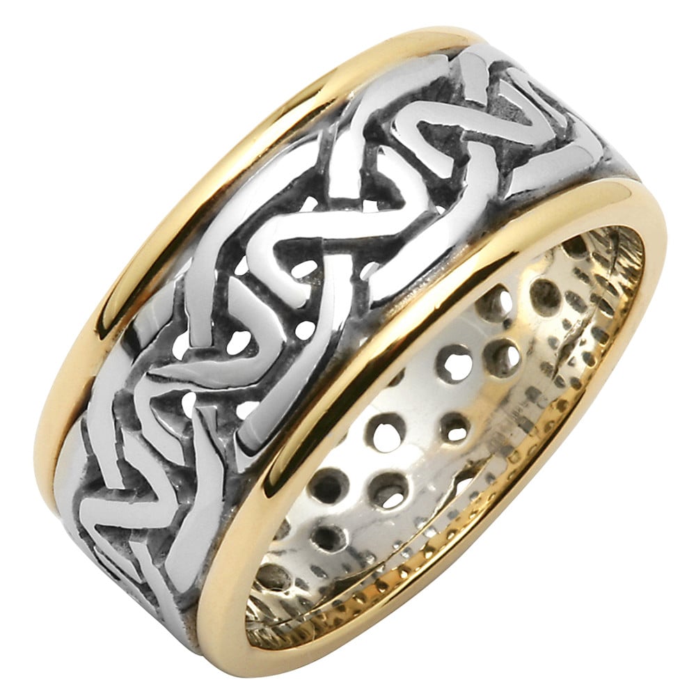 Irish Wedding Ring Mens Celtic Knot Pierced Sheelin Wedding Band With