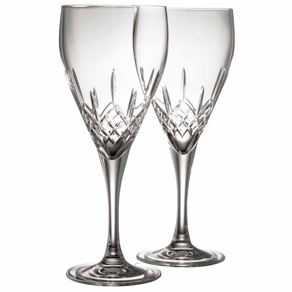 Galway Crystal Longford Red Wine Glass Pair