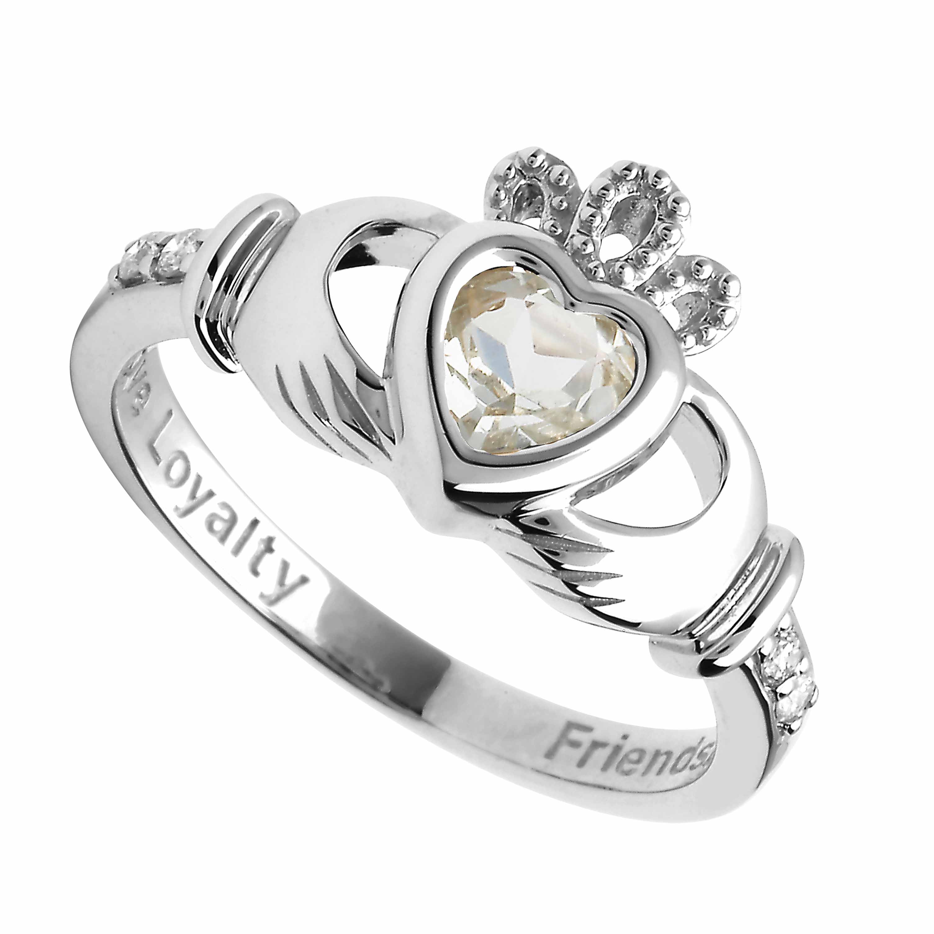 Shanore | Gold Claddagh Birthstone Ring - December | Gifts of Ireland