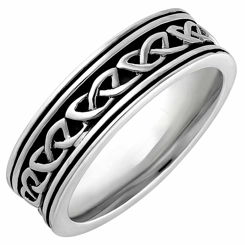 Irish Rings | Sterling Silver Ladies Oxidized Celtic Knot Ring at ...