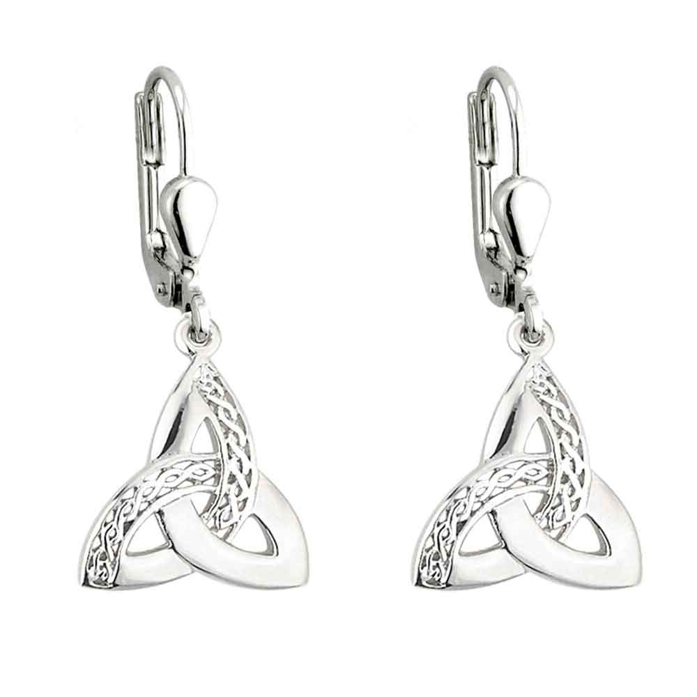 Celtic Earrings - Sterling Silver Celtic Weave Trinity Knot Earrings at ...