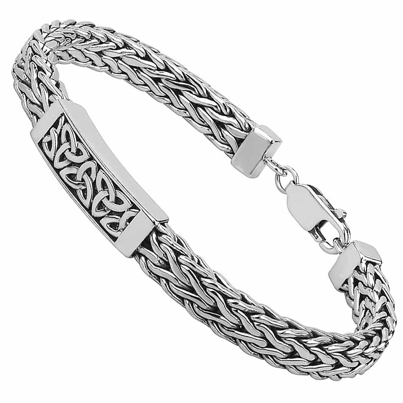 Textured Dual Link 925 Silver Bracelets for Men – ORIONZ