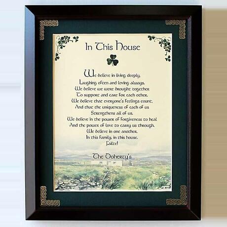 Personalized In This House Framed Print at IrishShop.com | TICLINTHISHOUSE