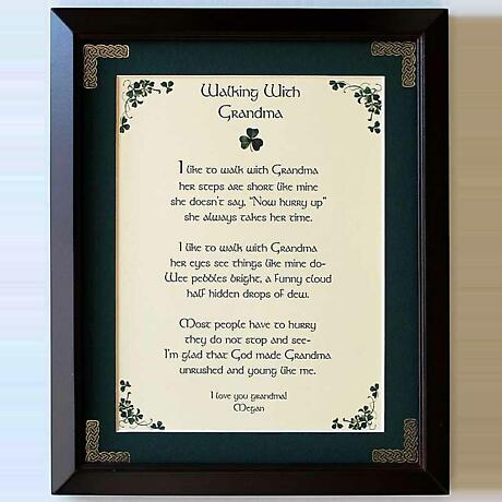 Personalized Walking with Grandma Framed Print at IrishShop.com ...