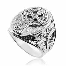 Celtic Ring - Sterling Silver Celtic Cross Trinity Knot Ring Product Image