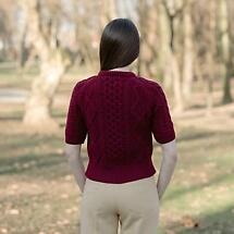 Alternate image for Irish Sweater | Ladies Cable Knit Short Sleeve Aran Sweater