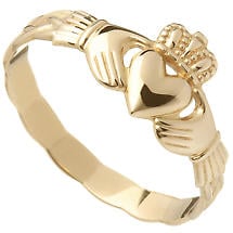 Celtic Ring - 10k Yellow Gold and Sterling Silver Comfort Fit