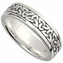 Irish Wedding Band - Sterling Silver Ladies Celtic Trinity Knot Ring at ...